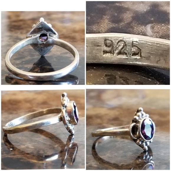 Genuine 1ct Amethyst Ring Size 8.5 - Picture 5 of 6